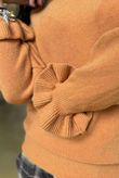 Conrad Batwing Ruffle Cuff Knit Soft Pumpkin